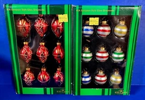 Kurt Adler KSA European Style Glass Ornaments Lot of 2  - Picture 1 of 6