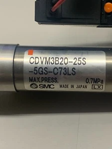 SMC CDVM3B20-25S-5GS-C73LS Cylinder with Solenoid Valve VZ319 24VDC - Picture 1 of 5