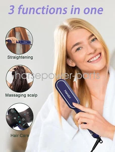 Advanced Negative Ionic Hair Straightener Brush 9 Temp Settings LED Display Blue - Picture 1 of 6