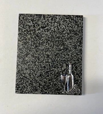 Tábua de cortar pedra granito preto e cinza massa vidro garrafa de vinho prata - Imagem 1 de 4