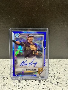 2021 Bowman Saphir Edition - Chrom Prospects Autogramm #BSPA-NG Nick Gonzales - Bild 1 von 2