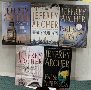 Jeffrey Archer Hardcover Lot False Impression Best Kept Secret Heads You Win x5 - Picture 1 of 8
