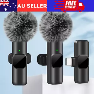 Wireless Lavalier Microphone Video Audio Recording Mic For iPhone Android Live - Picture 1 of 10