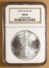 1995 American Eagle Silver Dollar NGC MS69