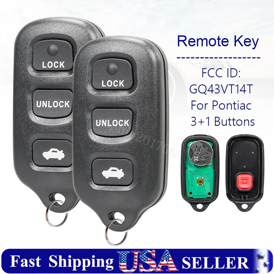 2 para Toyota Corolla 2003 2004 2005 2006 2007 2008 mando a distancia llave GQ43VT14T Foto 1 de 4