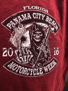 Motorcycle Week Panama City Beach Florida 2016 Small Reddish T-Shirt - Imagen 1 de 9