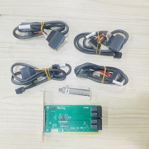 U.2 NVMe SSD SFF8643 auf SFF-8639 NVMe U.2 mit Kabel PCIe x16 Quad Port Adapter - Bild 1 von 5