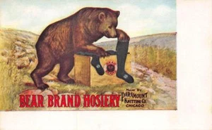 Chicago IL Paramont Knitting Co. "Bear Brand Hosiery" Advertising Postcard - Picture 1 of 1