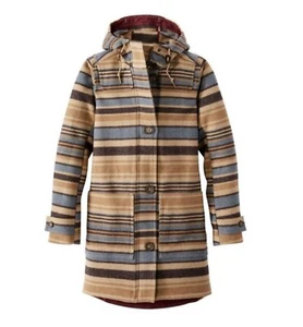 Neu mit Etikett LL Bean West End Wollmantel camelbraun Decke Streifen Damengröße Small 229 $ - Bild 1 von 3