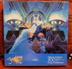 Vintage 1982 Warren Paper Deluxe Fantasy Odin Jigsaw Puzzle! Greg Hildebrant! - Picture 1 of 14