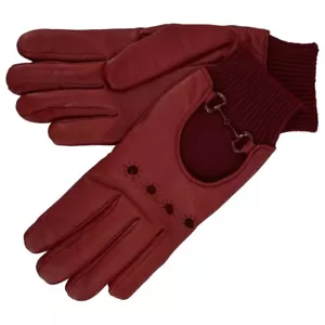 New Gucci Leather Gloves Red Size L 100% Authentic - Picture 1 of 5