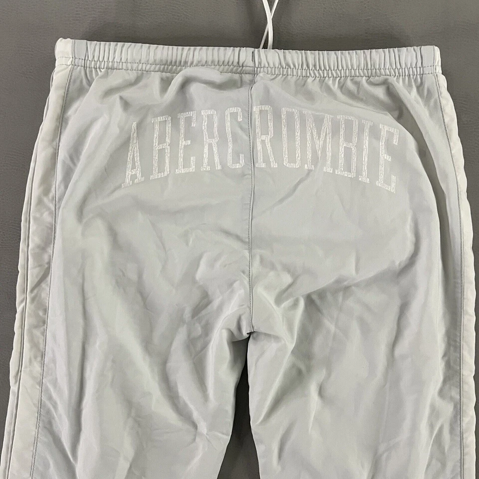 VTG Abercrombie & Fitch Y2K White Nylon Parachute Lined RAVE Baggy Pants-XS-0711 - Image 1 of 4