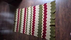Gorgeous Olive, Maroon & Tan Afghan - Hand-stitched! Perfect Condition!! - Picture 1 of 4