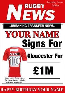 A5 Personalised Gloucester FAN Greeting Birthday Card Rugby PID175 - Picture 1 of 1