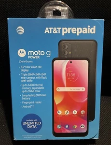 AT&T Prepaid Motorola Moto G Power 6.5” 50MP 64GB - Dark Grove Color - Picture 1 of 3