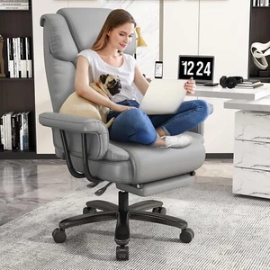 Big and Tall Office Chair with Footrest 160° High Back Reclining Desk Chair - Picture 1 of 40