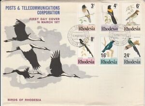 RHODESIA 1977 BIRDS SET FDC   MNH VF 