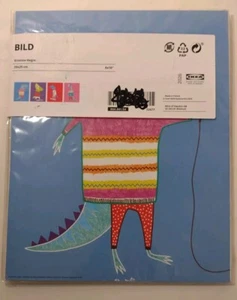 Nuovo poster dinosauro IKEA BILD 8" x 10" set di 4 nuovi in confezione divertente decorazione bambino - Foto 1 di 5