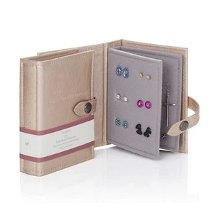 Little Little Book of Earrings Small Gold Jewellery Box Compact Storage Gift - Picture 1 of 1