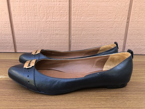 RARA NUOVA ALEXANDER MCQUEEN MCQ 37 US 7 scarpe ballerine in pelle lama rasoio C7