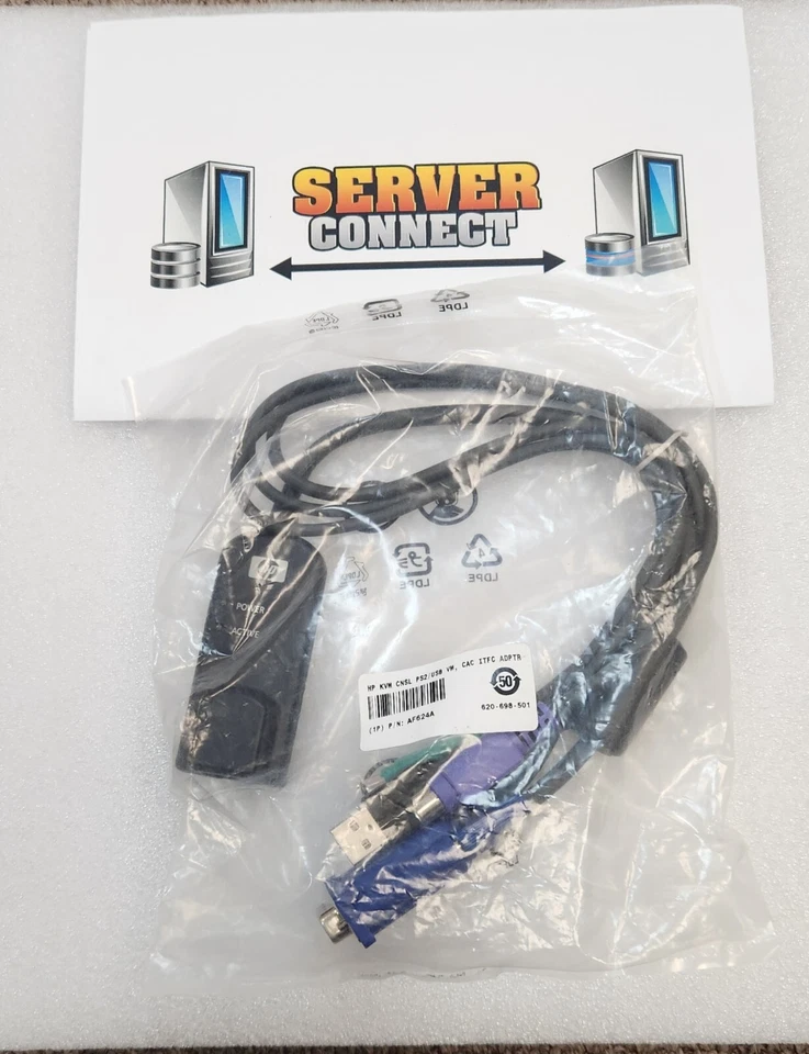 AF624A - HP KVM CONSOLE PS2/USB VM CABLE - Image 1 of 1