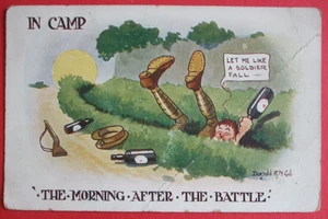 DONALD MCGILL Comic MILITARY ARMY IN CAMP AFTER BATTLE BASS BEER LIKE SOLDIER - Picture 1 of 2