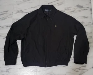 Vintage Polo Ralph Lauren Herren große schwarze Harrington Bomberjacke Logo Reißverschluss  - Bild 1 von 16
