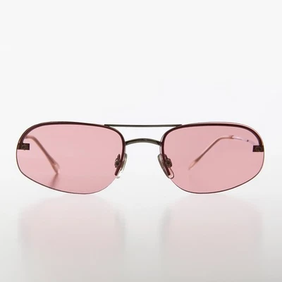 Pink Rahmenlosen Pilot Form Vintage Sonnenbrille - Zizi - Bild 1 von 3