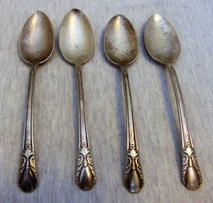 Set of 4 Wm Rogers Mfg Co Original Rogers Silver-plate Teaspoons Floral - Bild 1 von 3