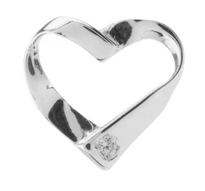 1x 925 Sterling Silber 15mm offenes Herz Band Edelstein Set Anhänger Halskette +Geschenktüte - Bild 1 von 1