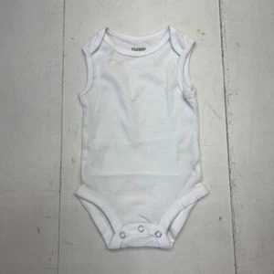 Hanes White Sleeveless One Piece Unisex Kids Size 6-12 Months NEW - Picture 1 of 6