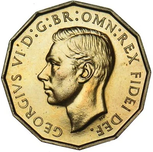 1950 Proof Brass Threepence - George VI British Coin - Superb - Picture 1 of 2