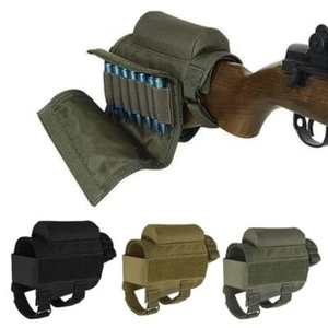 Adjustable Outdoor Tactical Butt Stock Rifle Cheek Rest Pouch Bullet Holder Ammo - Picture 1 of 14