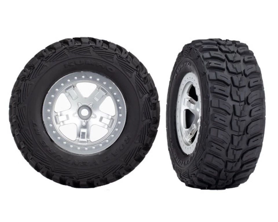 Traxxas Kumho Reifen auf Satin Chrom Felgen 12mm TRX5880X Slash 4x4, Slash 4x4 H - Bild 1 von 1