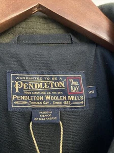 Pendleton Thomas Kay Collection Army Olive Green Plaid Warren Wool Coat XS NWT - Picture 1 of 6