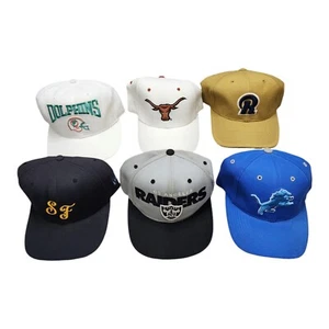 Vintage Hat NFL Lot Football Raiders Rams Lions Dolphins Longhorns San Francisco - Picture 1 of 23