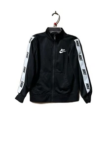 NIKE Full Zip Jacket Sz 4T Mock Neck Black White Activewear Jacket Toddlers - Picture 1 of 5