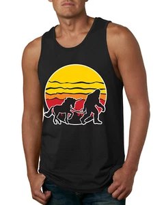 Camiseta sin mangas Sunset Silhoutte Unicornio y Sasquatch para hombre - Imagen 1 de 9