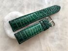 20mm/18mm Genuine Real Green Crocodile Alligator Leather Watch Strap Band