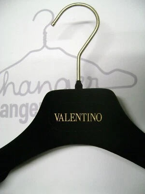 VALENTINO BLACK VELVET FELT 14 1/2" SUIT HANGERS SET 8 - Image 1 of 4