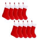 10 Pezzi Calze di Natale in Feltro Rosso Calze di Natale Calze per la Casa 1708