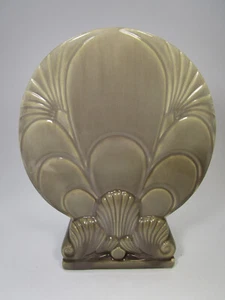 Vtg Haeger Pottery Beige Grey Sea Shells Circles 10" Planter Vase #3418 NICE - Picture 1 of 6
