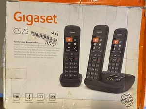 Gigaset C575A Schnurlostelefon-/Anrufbeantworter - Schwarz (S30852-H2927-B101) - Zdjęcie 1 z 6