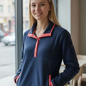 St. Johns Bay Navy Sweatshirt Pullover mit roten Akzenten Gr. Medium Preppy - Bild 1 von 4