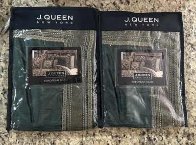 Nuevo J. Par de fundas Queen New York Emerald Bay Euro 26" X 26" Foto 1 de 4