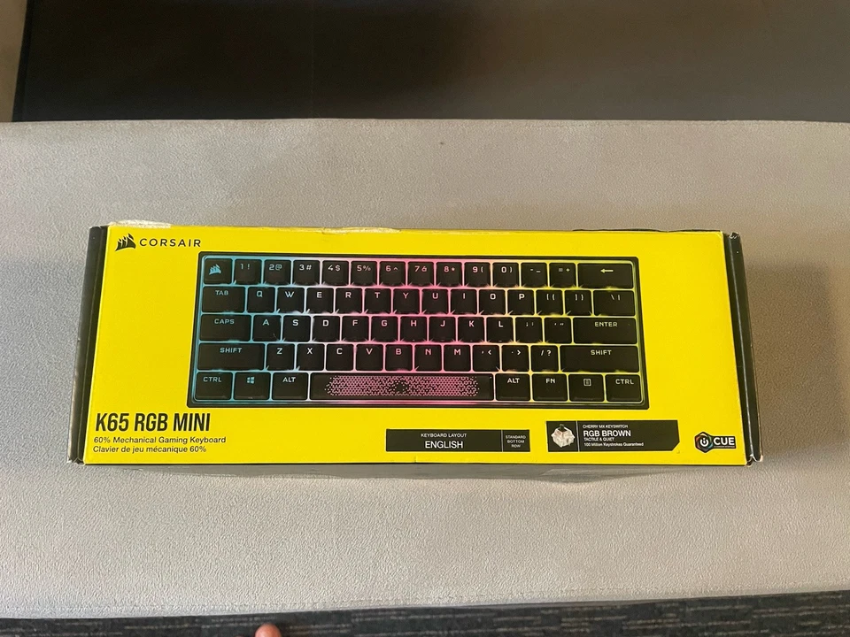 Corsair K65 RGB Mini 60% Mechanical Gaming Keyboard, Cherry MX Brown Keyswitches - Image 1 of 4