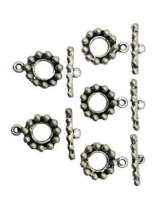 Cierre de palanca de luna azul plata antigua fabricación de joyas hallazgos cantidad: 5 pr. Foto 1 de 2