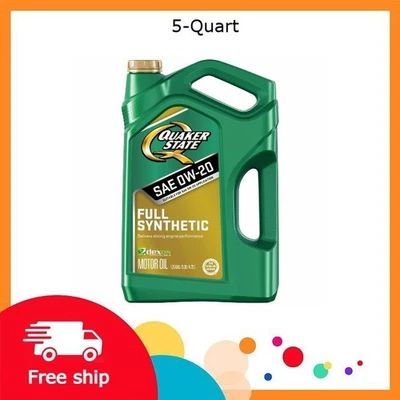 Aceite de motor Quaker State totalmente sintético 0W-20, 5 cuartos de galón Foto 1 de 4