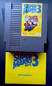 Super Mario Bros. 3 (Nintendo NES, 1990) Authentic Cartridge + Manual!