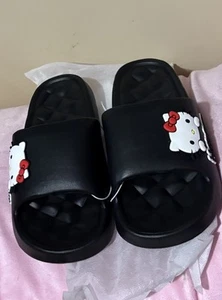 Sanrio Hello Kitty EVA Pantoletten/Sandalen schwarz 7/8 (38/39) NEU - Bild 1 von 3